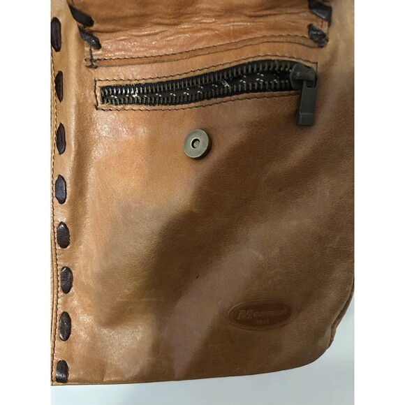 Vintage mesace hobo Style Leather Bag  Camel And Brown Boho Lightweight - Picture 5 of 12